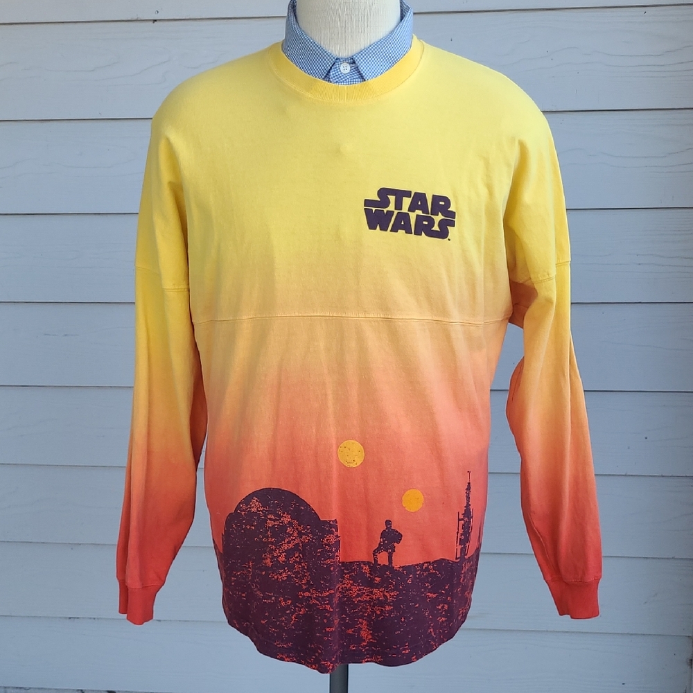DISNEY x Star Wars Spirit Jersey Small Tatooine Ombre Orange Long Sleeve Shirt